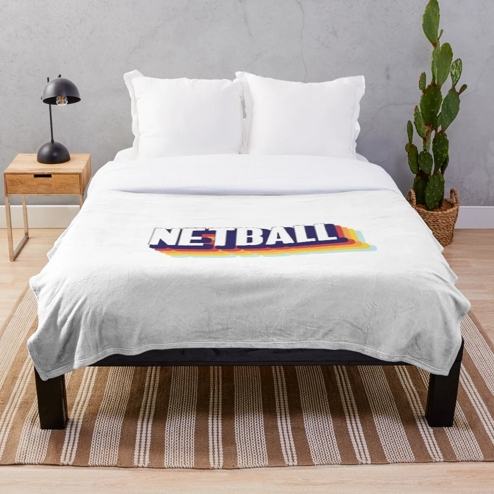 Colorful netball plush blanket with vintage and trendy design