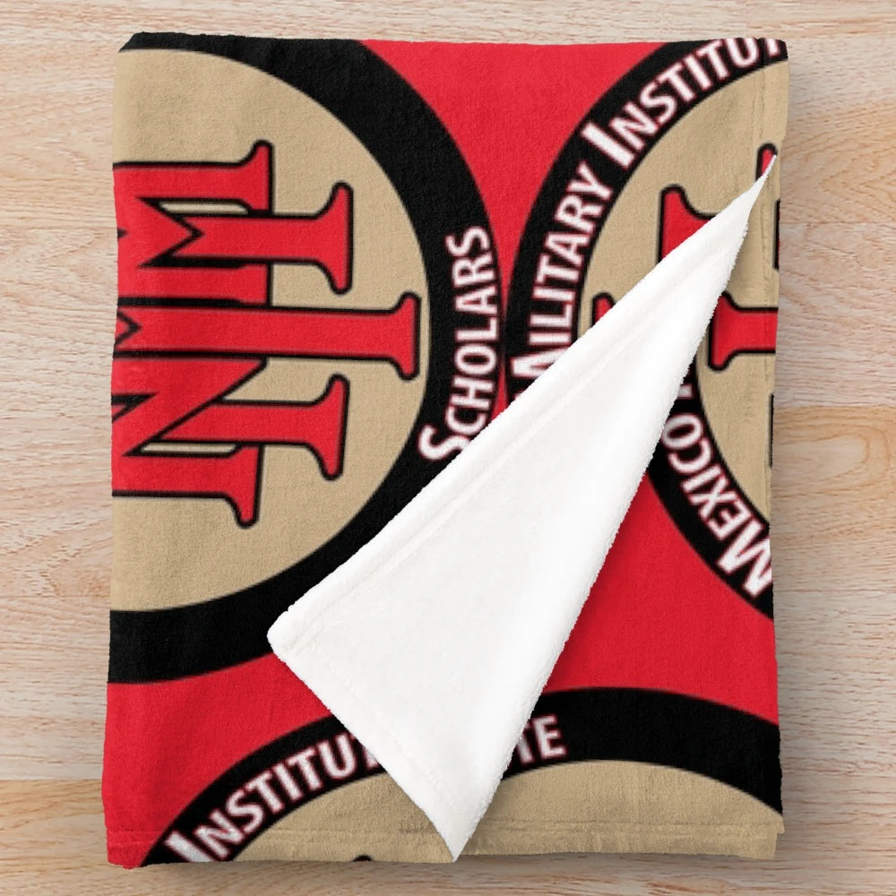 New Mexico Military Institute-inspired plush blanket