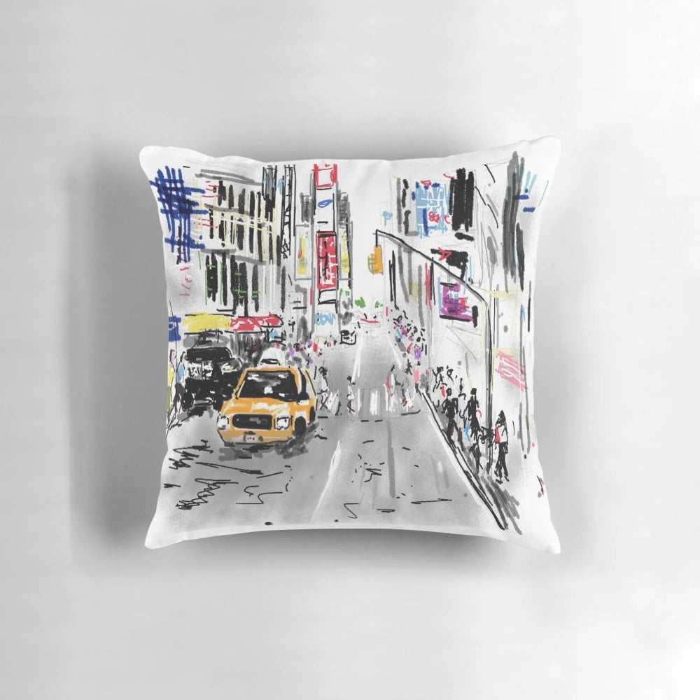 Cozy and high-quality pillow featuring the iconic New York City skyline