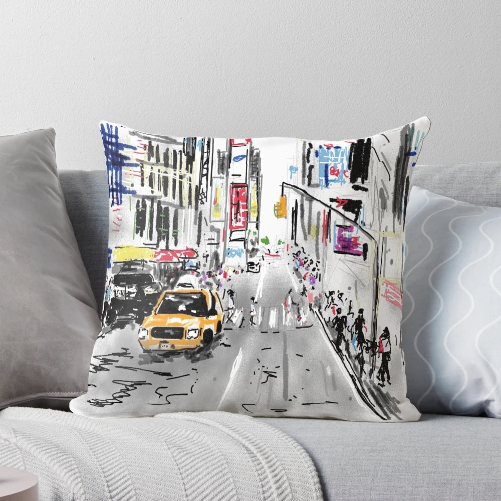 Cozy and high-quality pillow featuring the iconic New York City skyline