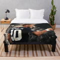 Neymar-inspired plush blanket with football/soccer artwork