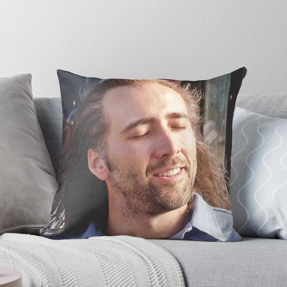 Soft and comfortable Nicolas Cage themed pillow