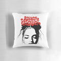 Vibrant pillow design featuring German pop singer Nina Chuba