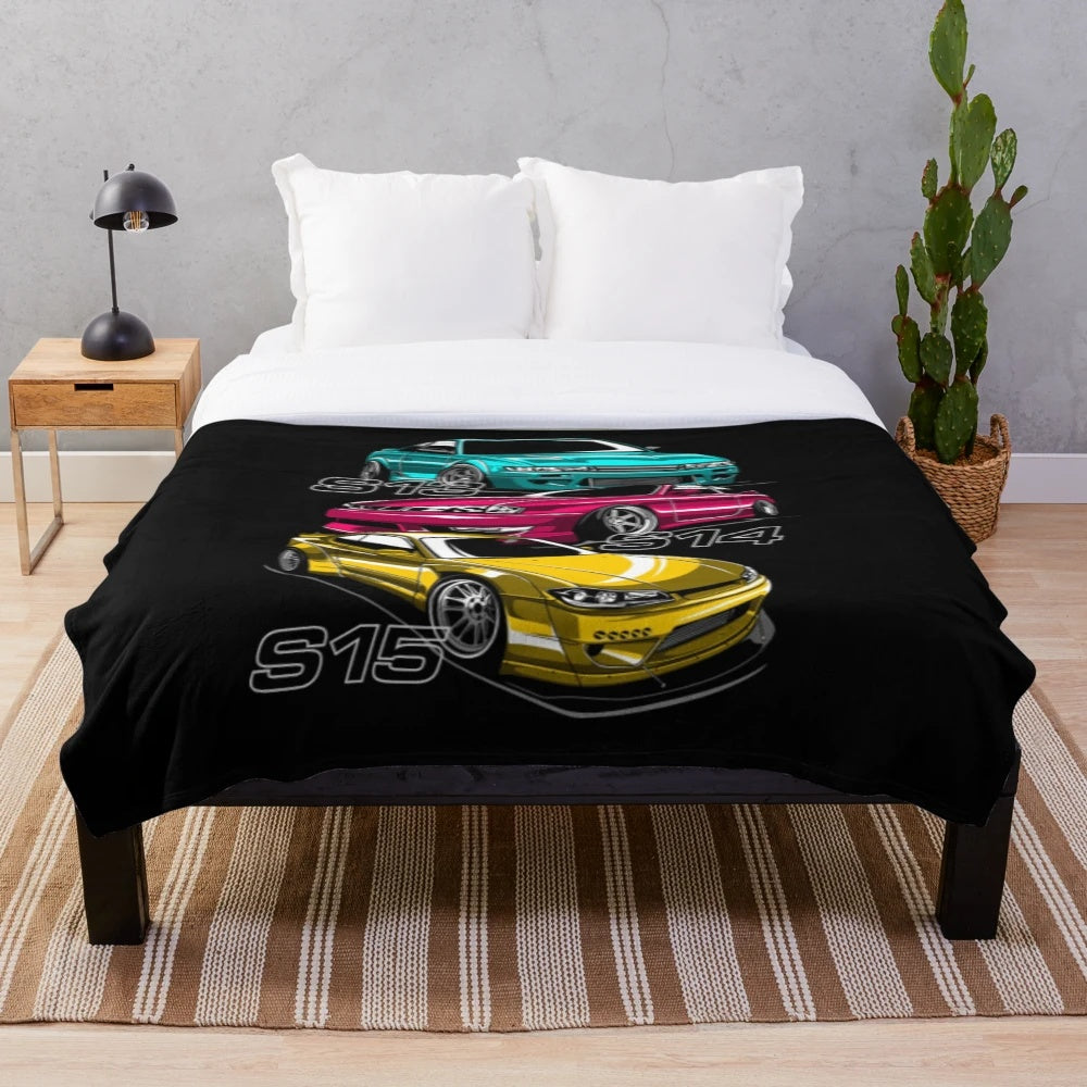 Nissan Silvia S13 S14 S15 inspired plush blanket