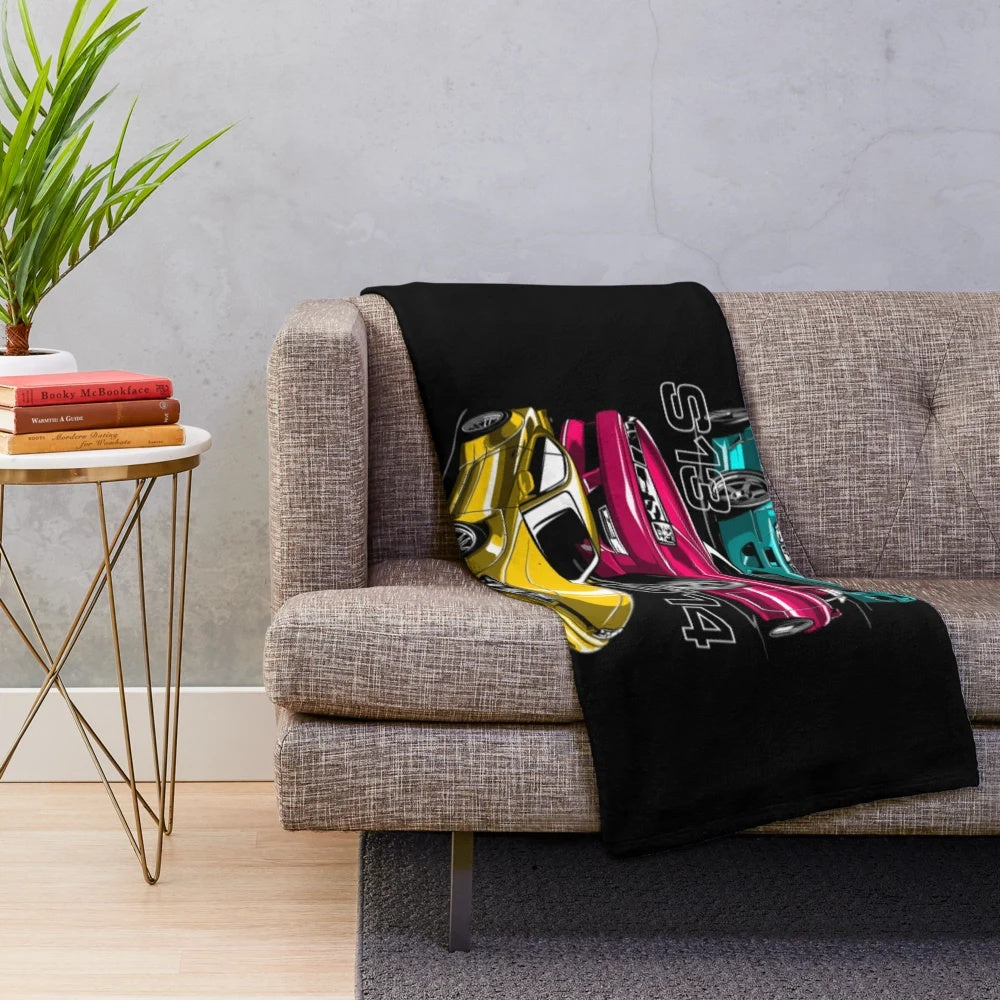Nissan Silvia S13 S14 S15 inspired plush blanket