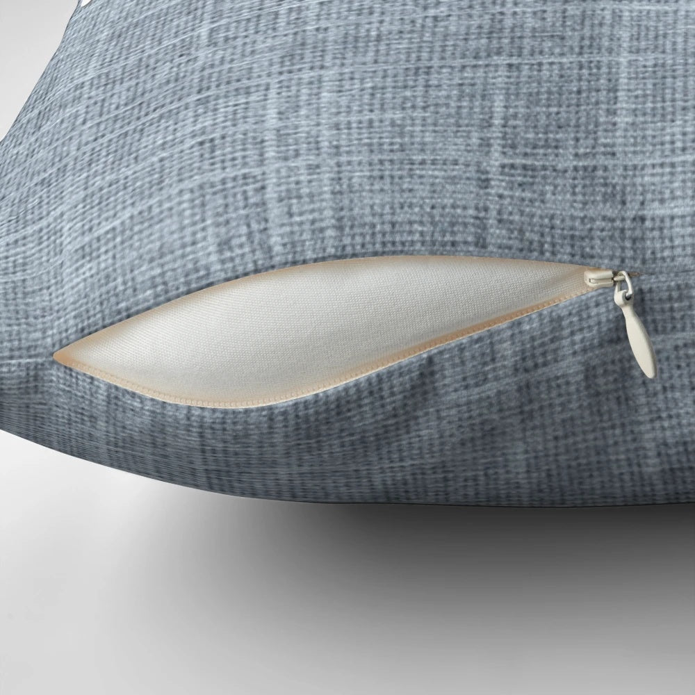 Grey and white decorative pillow with "No Dogs Allowed on the Sofa" printed on it, perfect for dog-themed home decor.