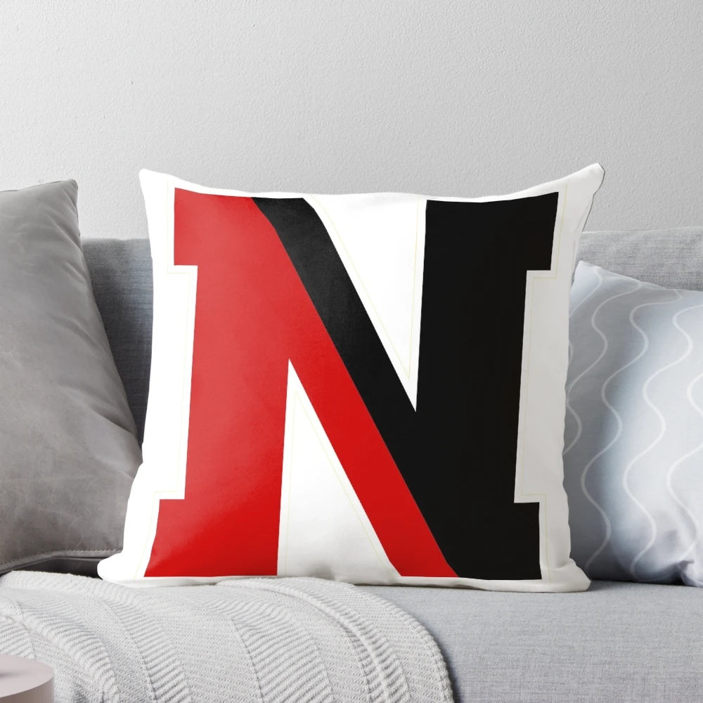 Plush pillow featuring the Northeastern University logo