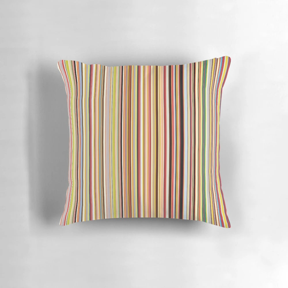 Old Skool Stripes Patterned Pillow for Neutral Home Decor