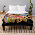 One Piece themed plush blanket with sideways Straw Hat crew design