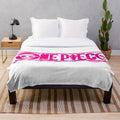 Pink marble one piece logo plush blanket