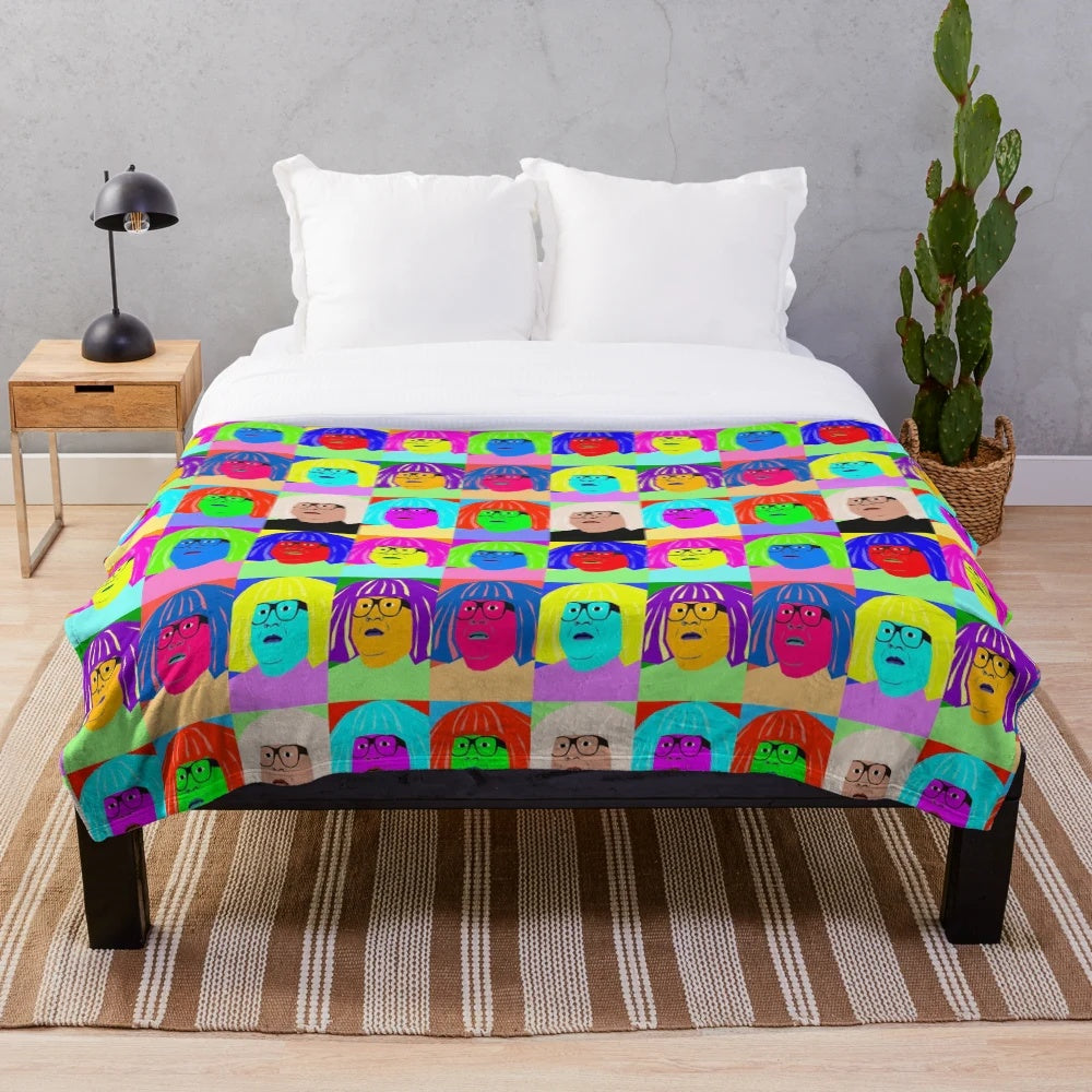Ongo Gablogian themed plush blanket with pop art design