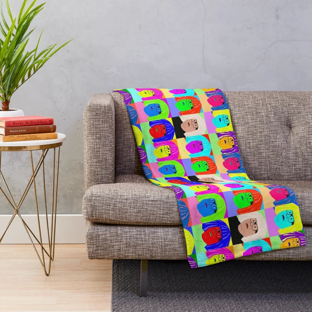 Ongo Gablogian themed plush blanket with pop art design