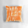 Orange paint brush splatter pattern decorative pillow