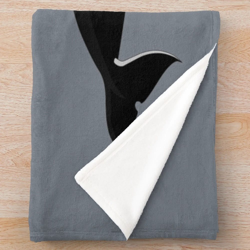 Orca whale plush blanket with designer artwork