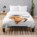 Owen Wilson inspired plush blanket with a pop art style portrait