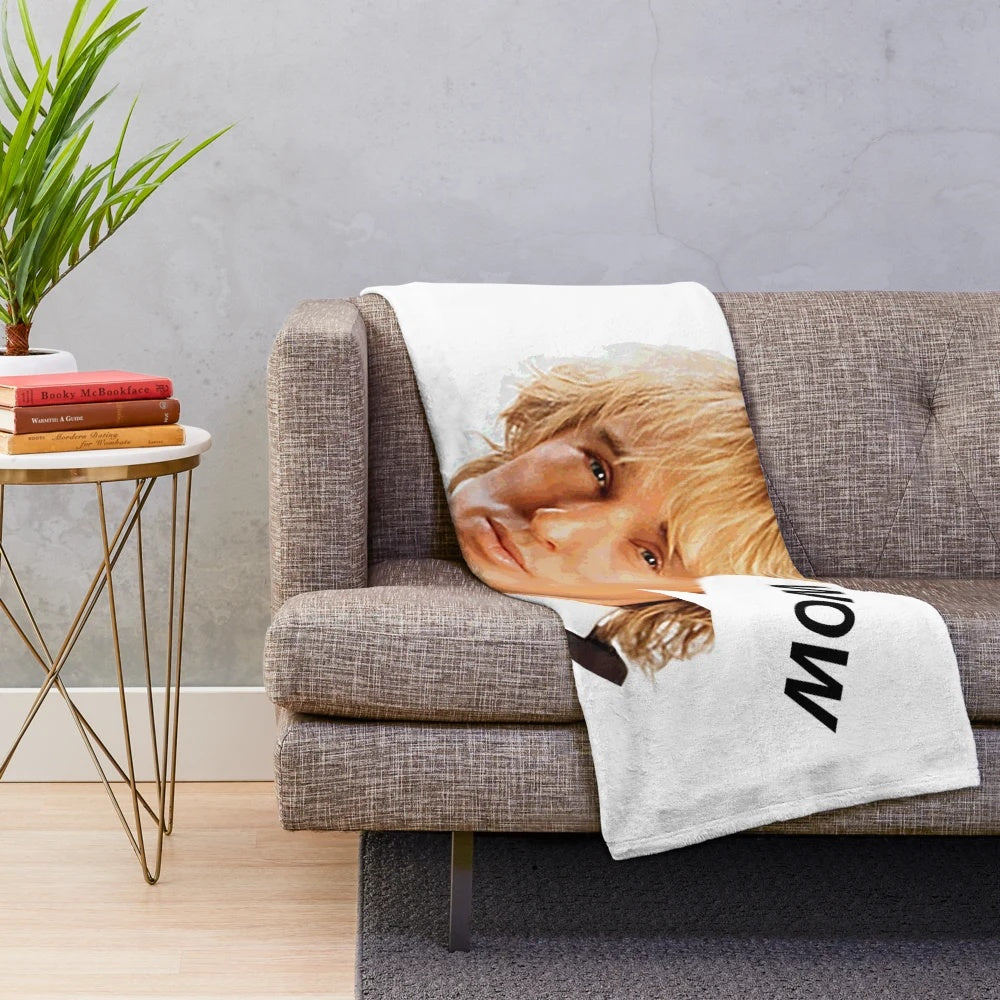 Owen Wilson inspired plush blanket with a pop art style portrait