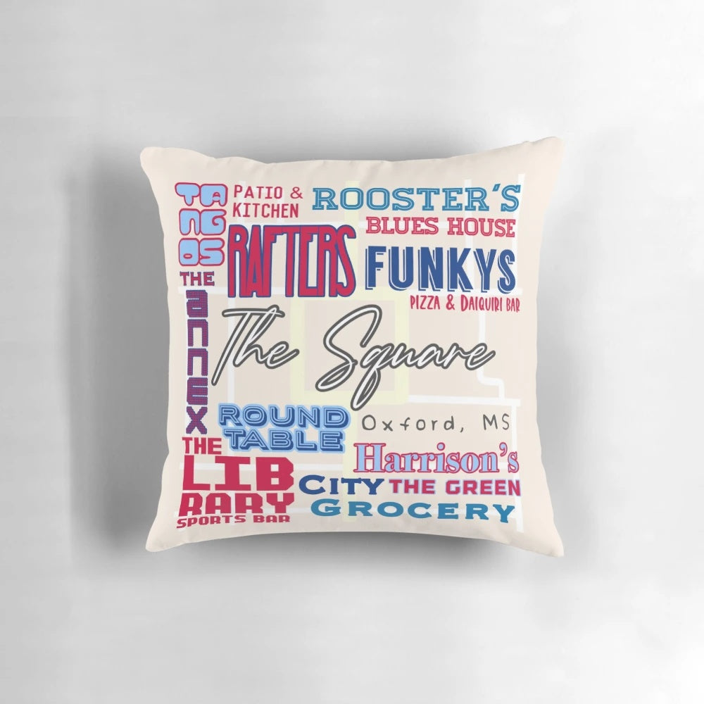 Oxford, MS Pillow with Square Design