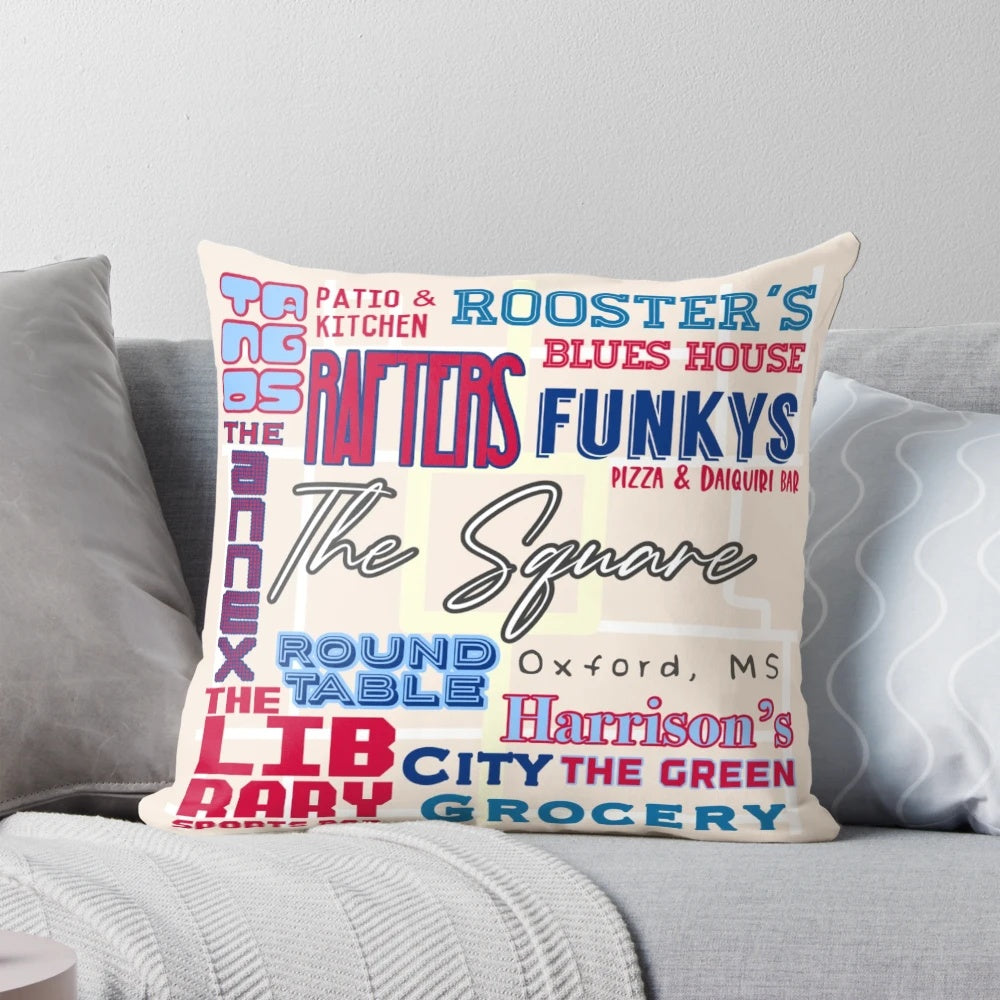 Oxford, MS Pillow with Square Design