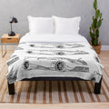 Pagani Huayra supercar inspired plush blanket with wireframe design
