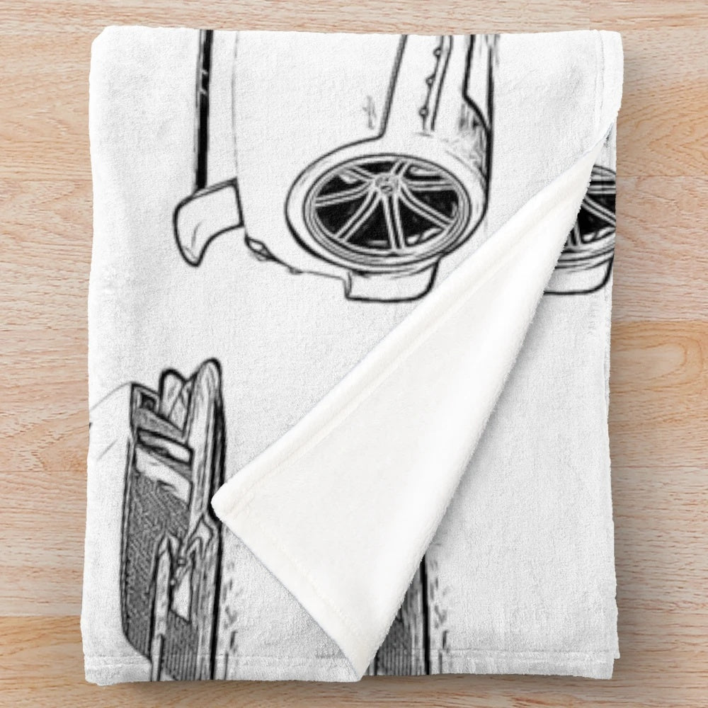 Pagani Huayra supercar inspired plush blanket with wireframe design