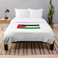 Palestine flag plush blanket with Arabic text and design