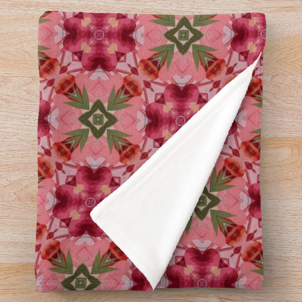 Patterned plush blanket in a modern, trendy design