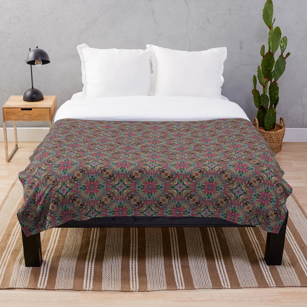 Stylish patterned plush blanket for cozy relaxation