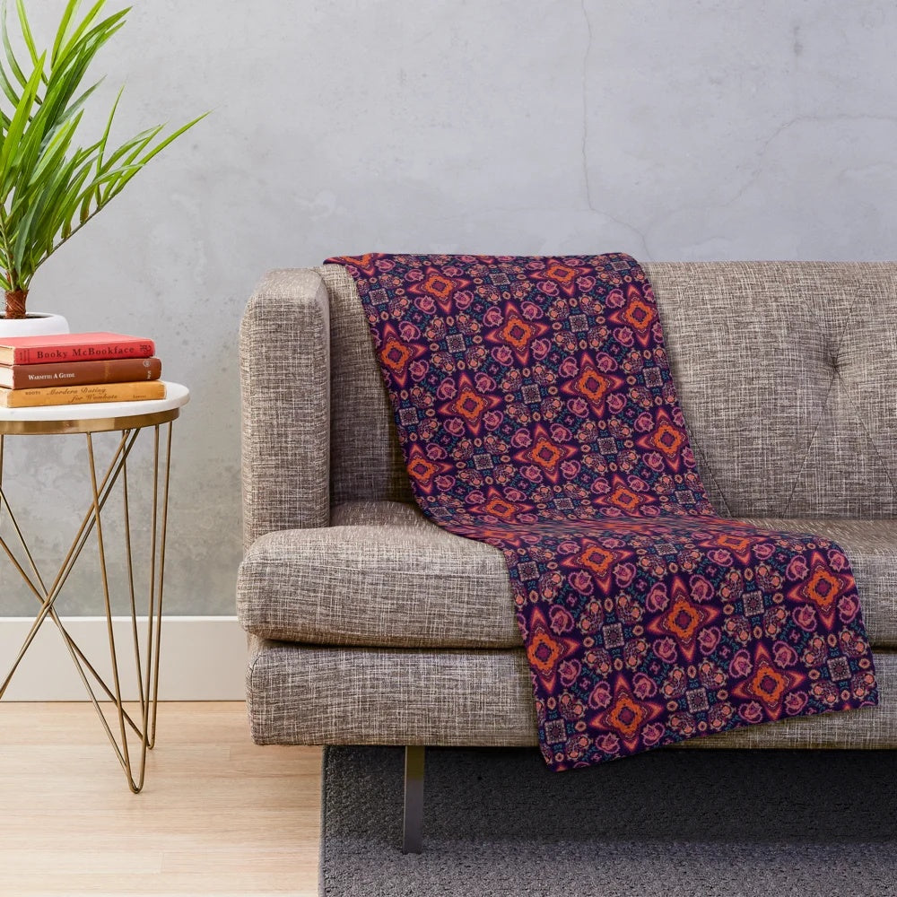 Patterned plush blanket with a unique and eye-catching design