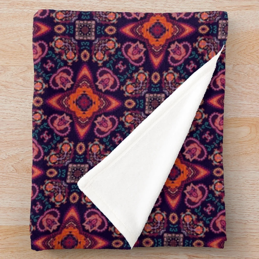Patterned plush blanket with a unique and eye-catching design