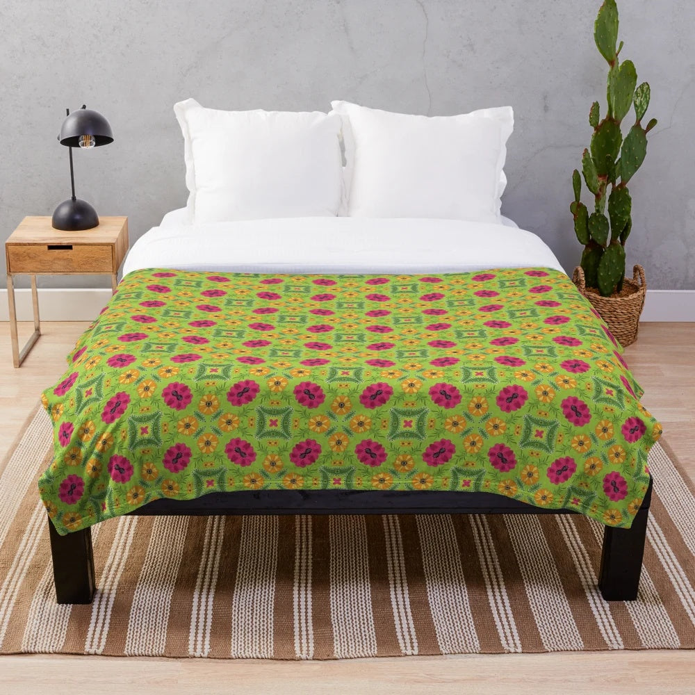 Patterned plush blanket with a unique and modern design