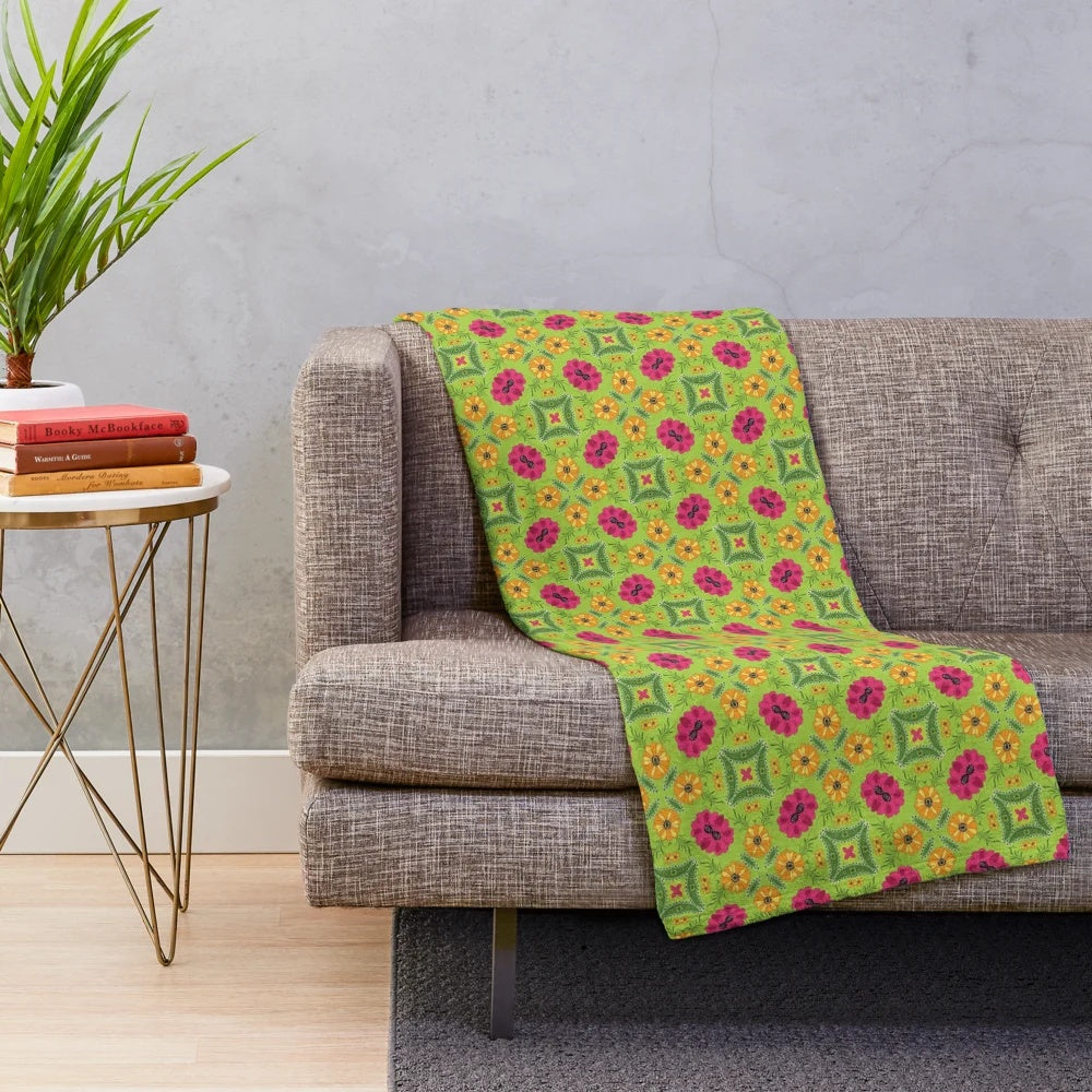 Patterned plush blanket with a unique and modern design