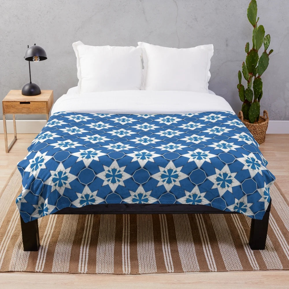 Patterned plush blanket in a modern design