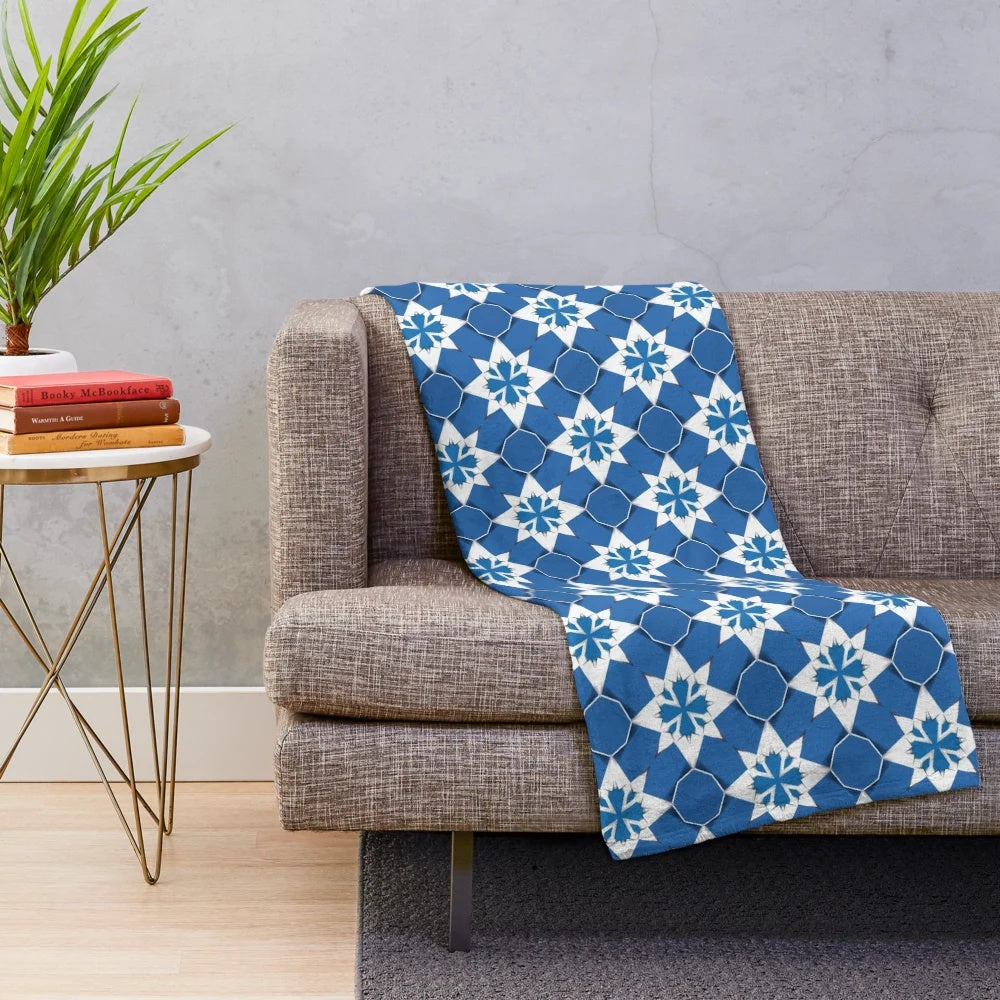 Patterned plush blanket in a modern design