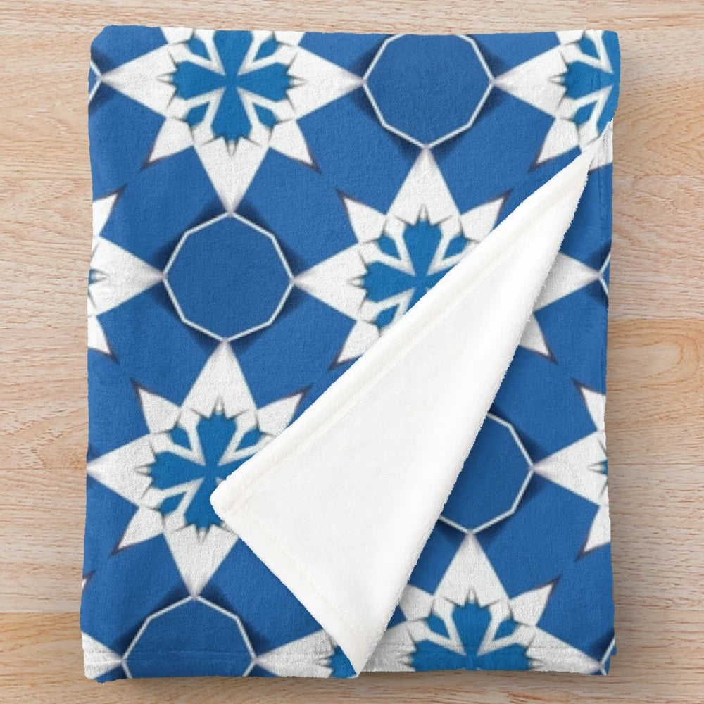 Patterned plush blanket in a modern design