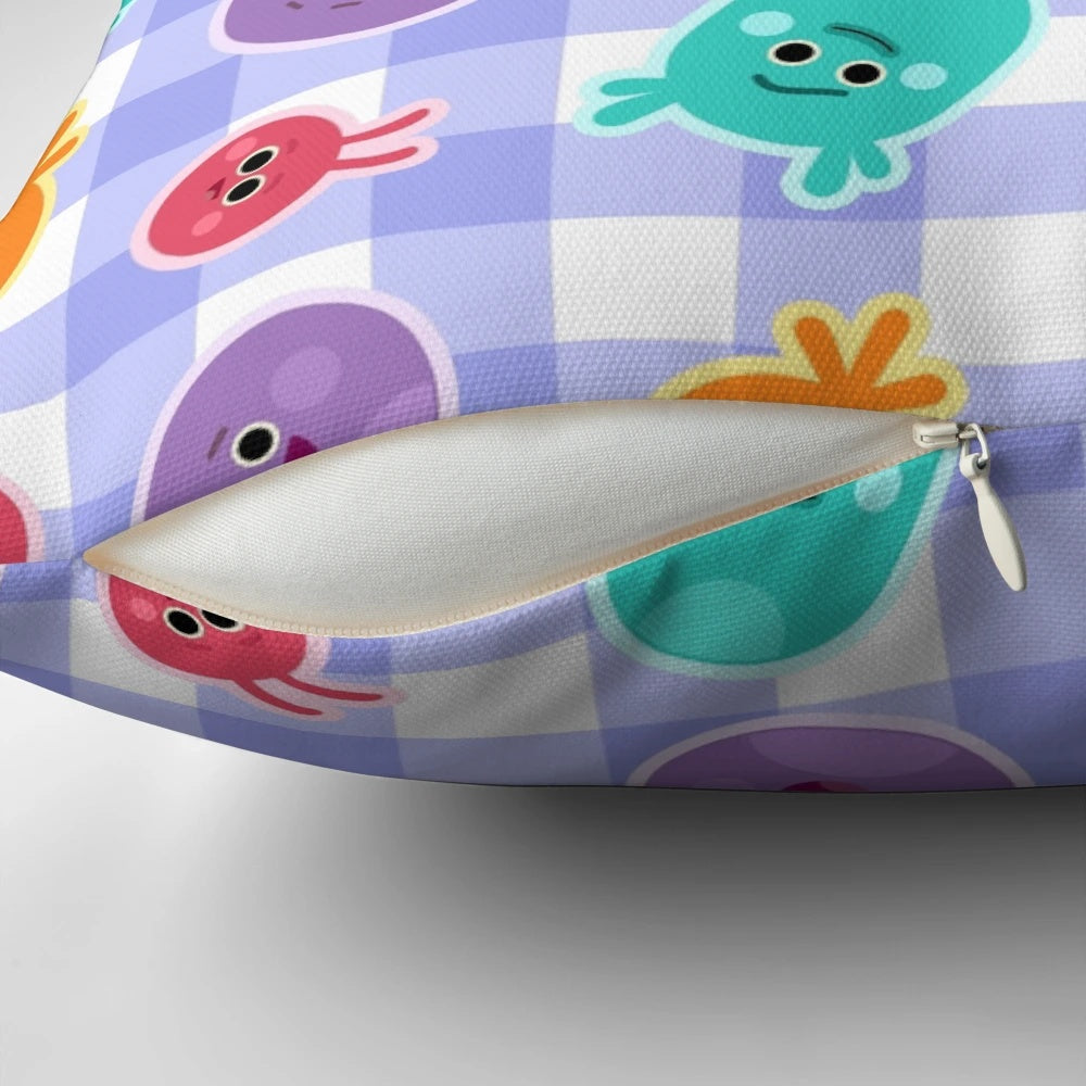 Decorative patterned pillow featuring a unique and eye-catching design