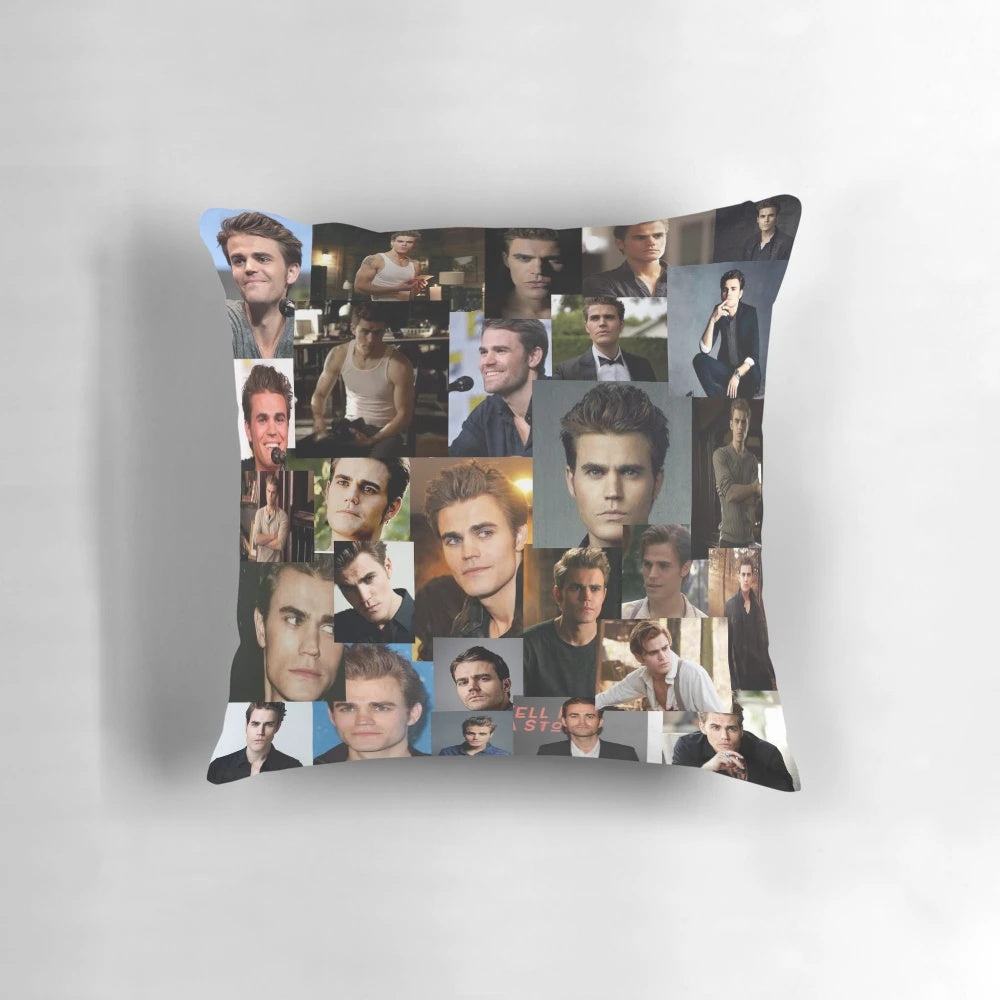 Stylish pillow featuring a design inspired by actor Paul Wesley