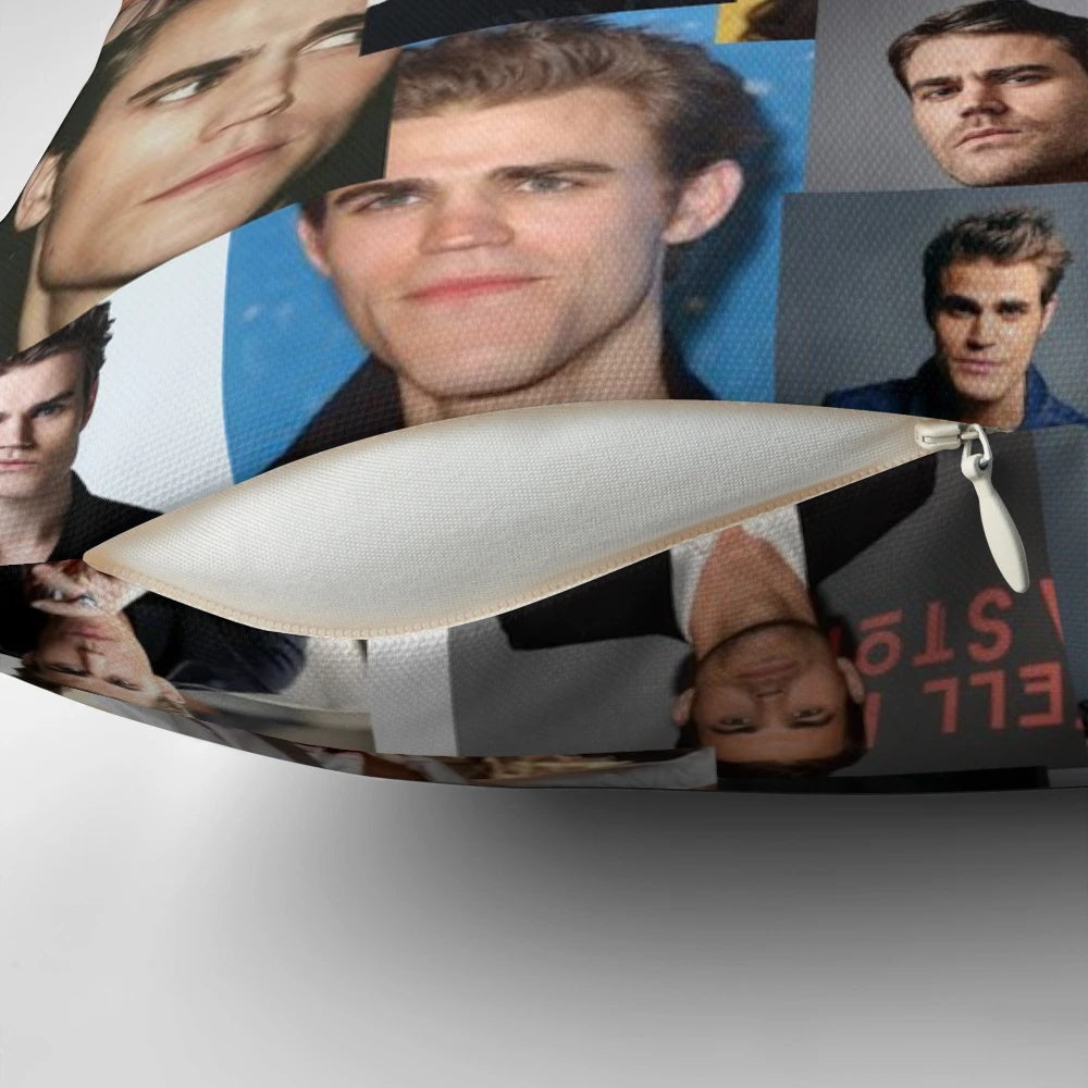 Stylish pillow featuring a design inspired by actor Paul Wesley