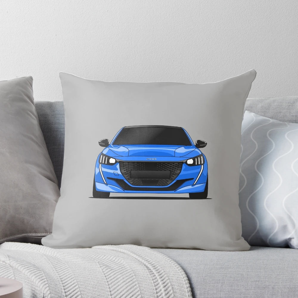 Peugeot 208 Blue Pillow with Automotive Design