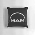 Pillow featuring a bold and iconic truck logo, ideal for men's home and office decor.