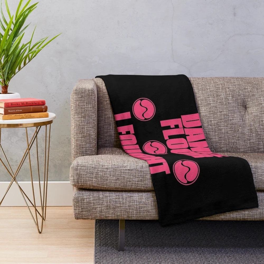 Pink and black plush blanket with Lady Gaga Chromatica design