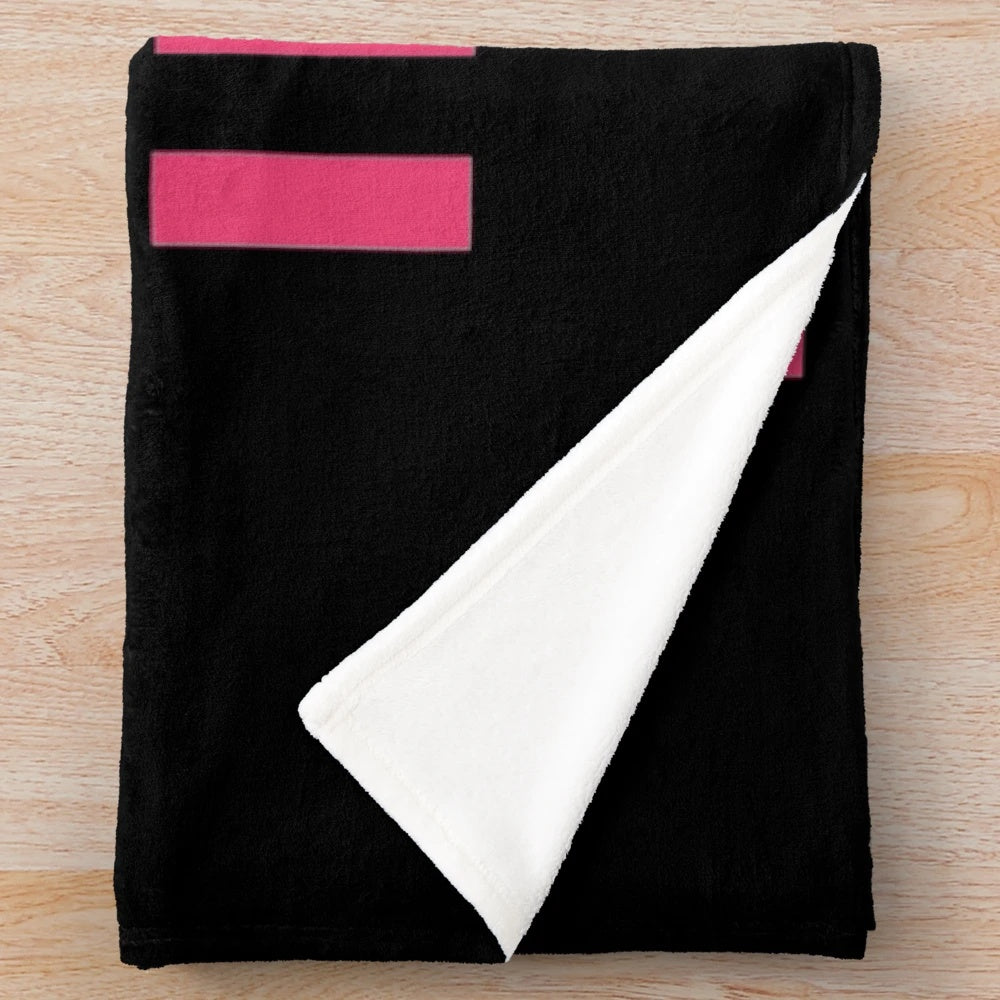 Pink and black plush blanket with Lady Gaga Chromatica design