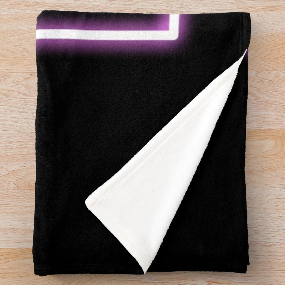 Pink glowing neon rectangle plush blanket