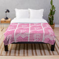 Pink plush blanket for bedroom, living room, or other spaces
