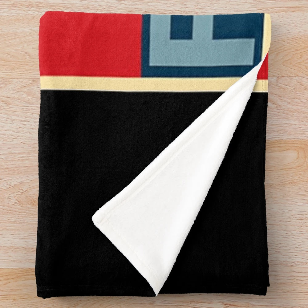 Pink plush blanket with a stylish design, perfect for music and pop culture fans