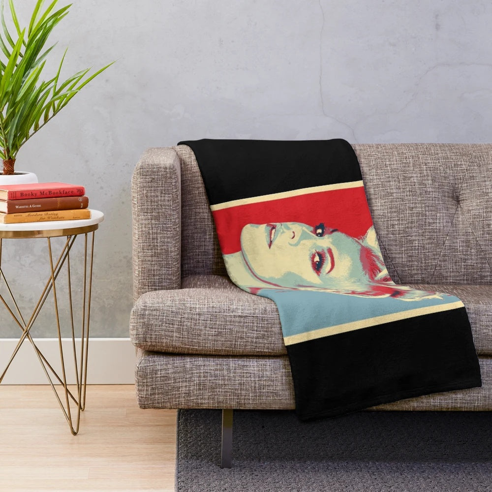 Cozy pink plush blanket with a subtle "Beautiful Trauma" inspired design