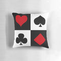 A plush, decorative pillow featuring a playing card design, perfect for game rooms, dens, or anywhere you want to add a touch of luck and excitement.