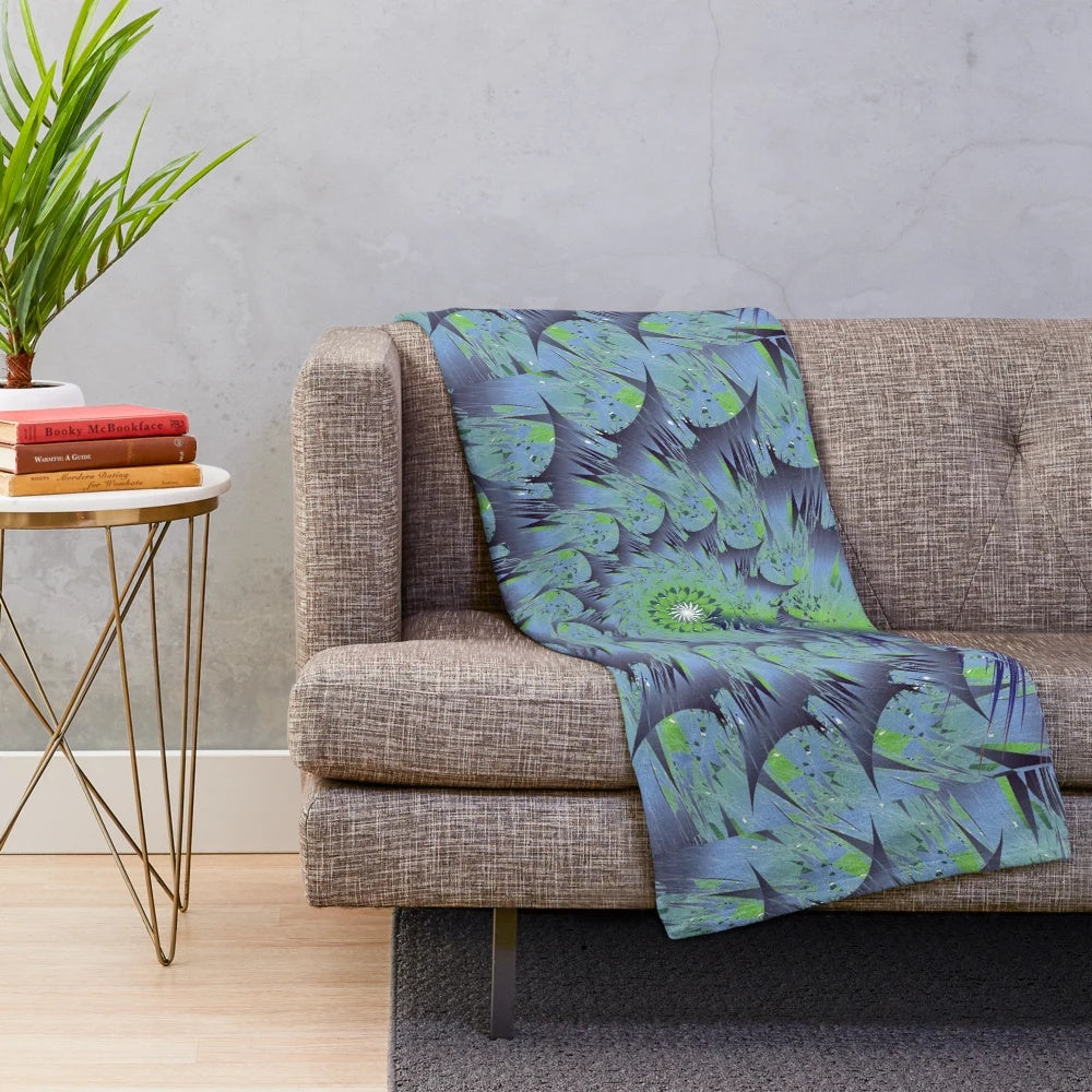 Soft and vibrant plush blanket with a unique designer pattern