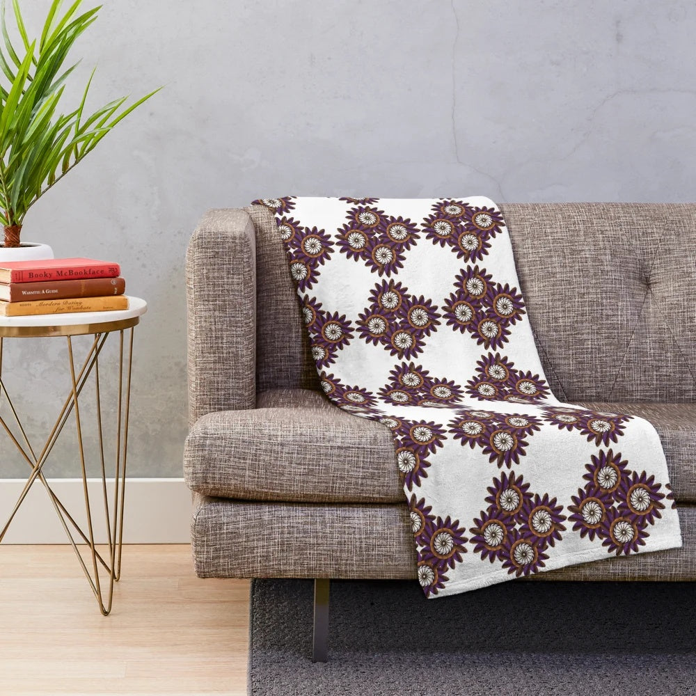 Stylish plush blanket with a vibrant, symmetrical pattern