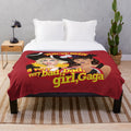 A plush blanket featuring Alejandro Mogolloart's pop art design of a stylish bad girl diva