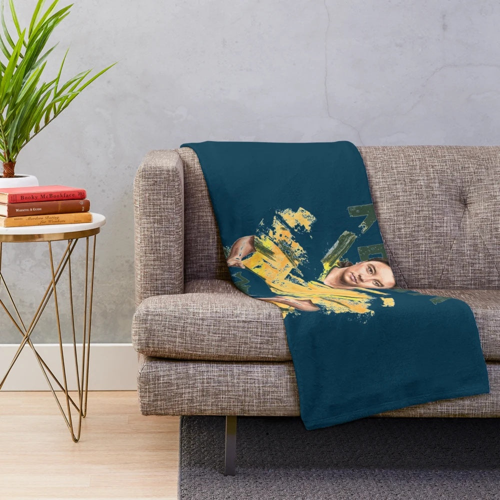 Plush blanket depicting Sam Kerr's famous backflip celebration